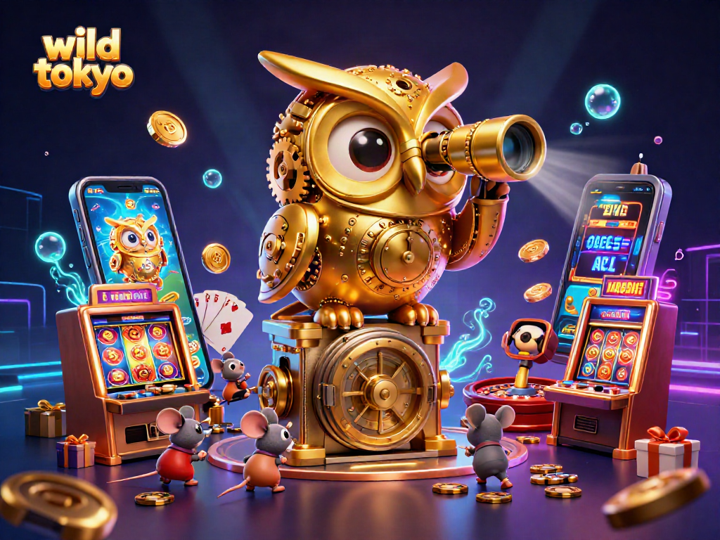 Spin slots and win at wild tokyo casino with vibrant, detailed 3D cartoon art.